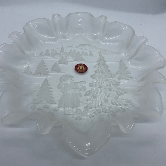 Walther Glas Christmas Plate Etched Clear Glass Design - Picture 2 of 3